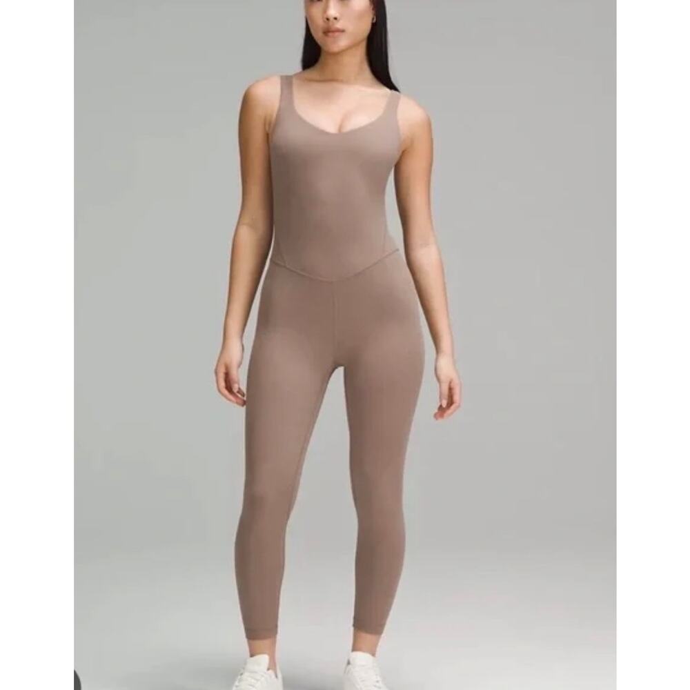 Lululemon Align Buttery Soft‎ Bodysuit 25” Taupetastic Size 4